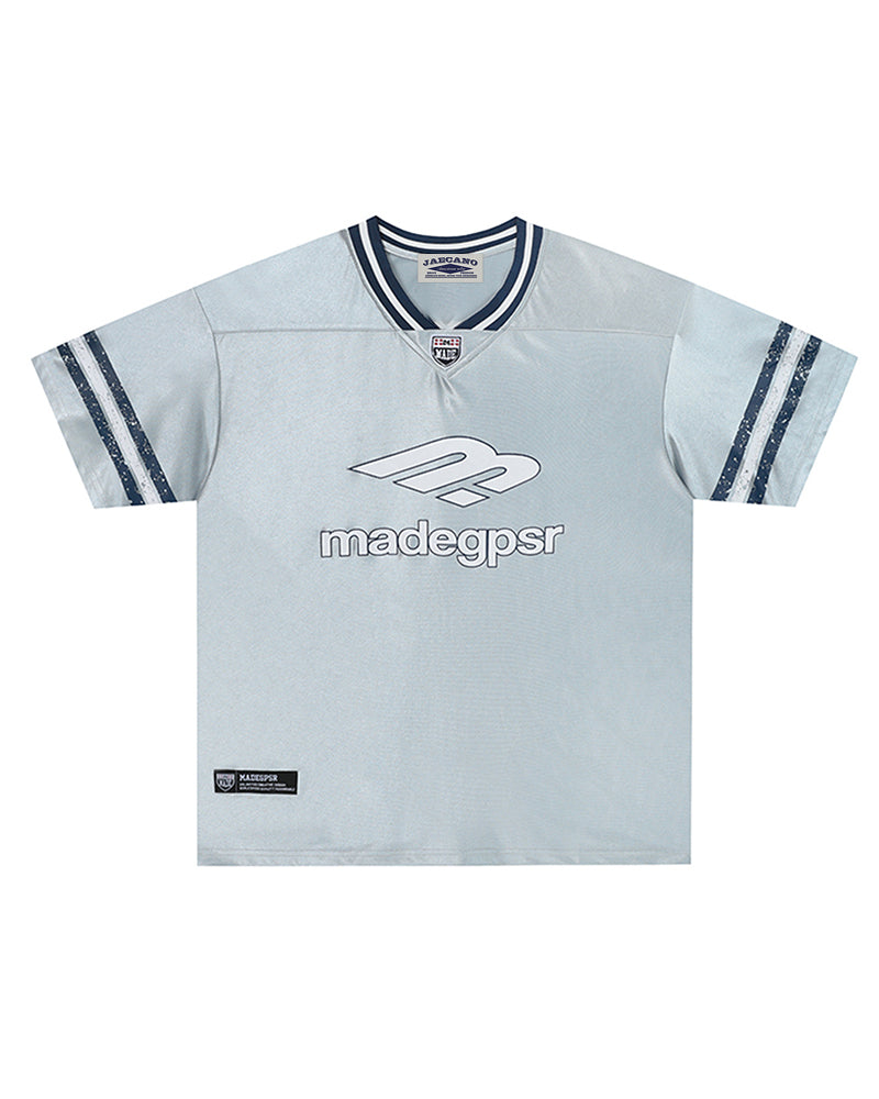 Spliced sports short sleeves