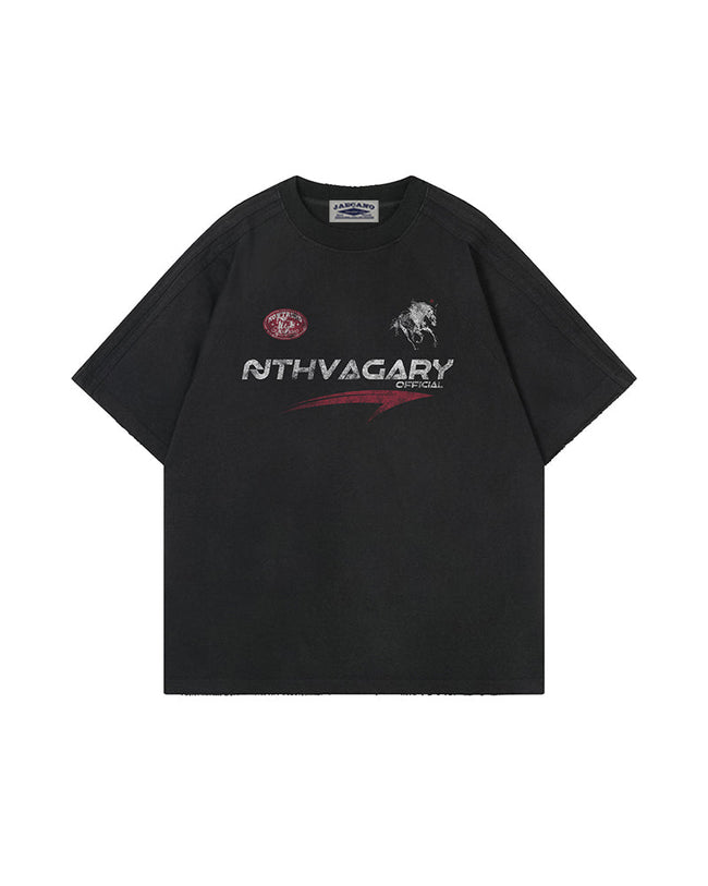 Washed letter short sleeves Hover Image