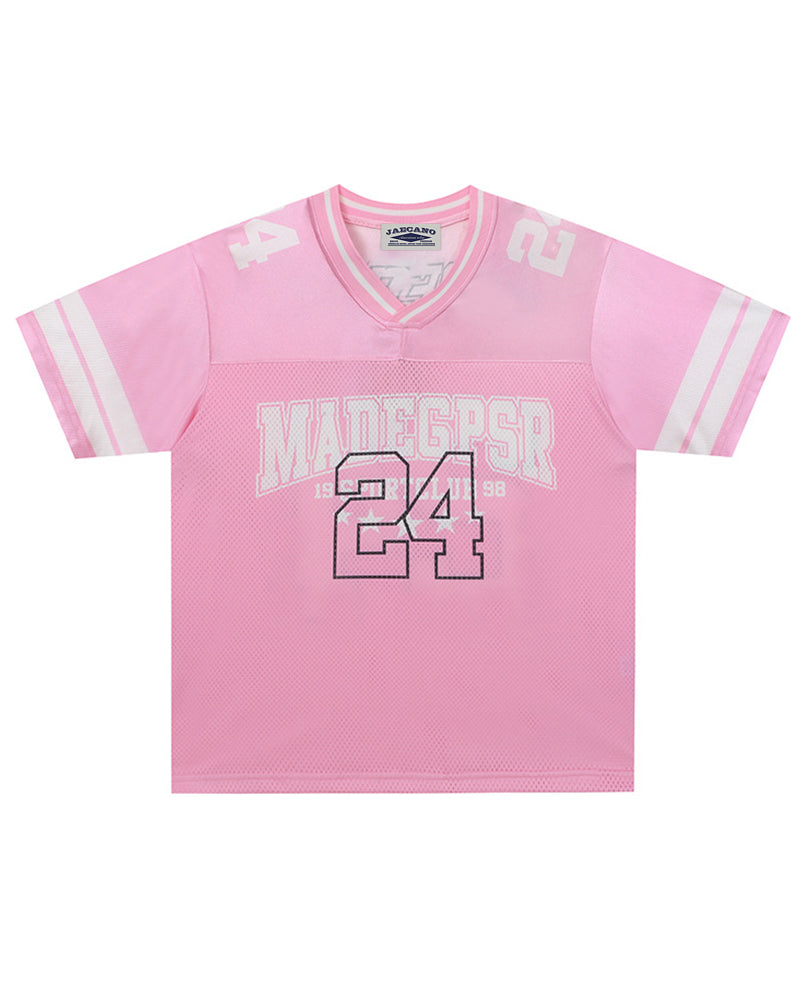 Spliced printed short sleeves
