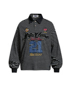 Color-blocked striped casual long-sleeved shirt