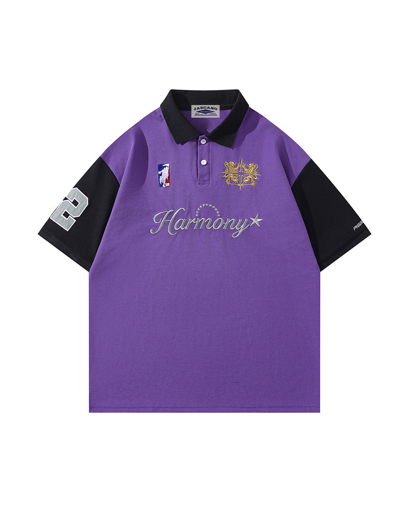 Sports style patchwork short sleeves