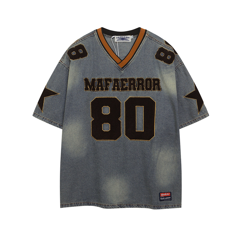 Retro washed distressed short sleeves
