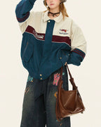 Versatile vintage embroidered lapel jacket