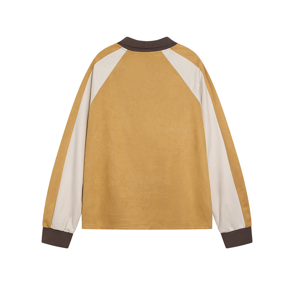 Contrast color lettering long-sleeved sweatshirt