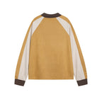 Contrast color lettering long-sleeved sweatshirt
