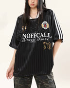 Letter print striped short sleeves