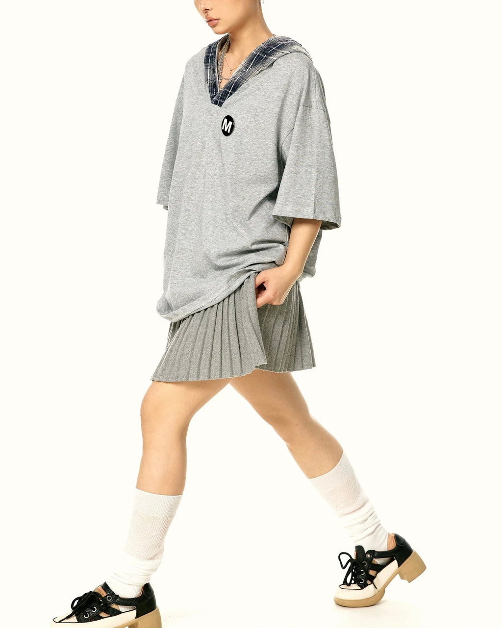 Retro hooded short sleeves