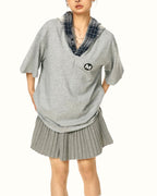 Retro hooded short sleeves