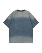 Washed denim short sleeves