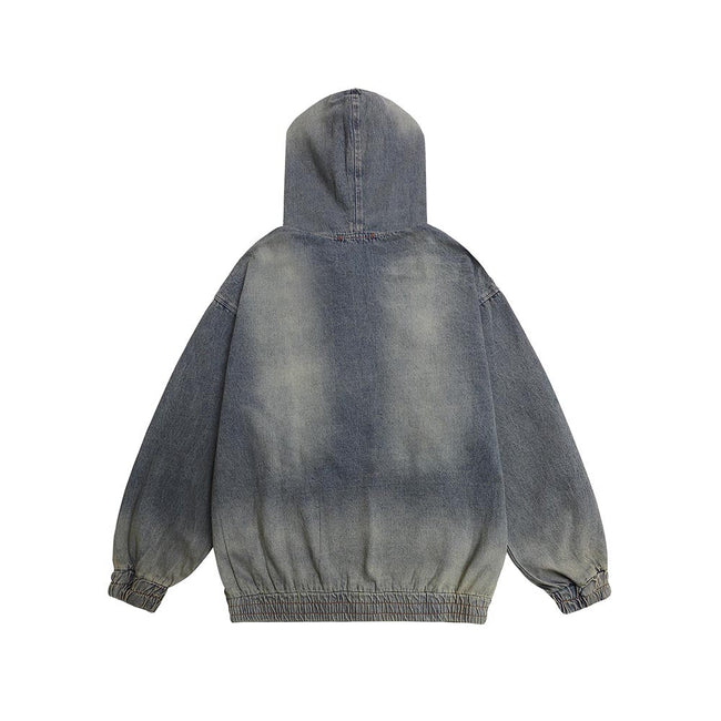 Embroidered denim hoodie Main Image