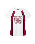 Contrast color stitching short sleeves