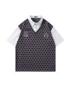 Faux Two-Piece Tie Short Sleeve