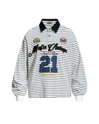 Color-blocked striped casual long-sleeved shirt