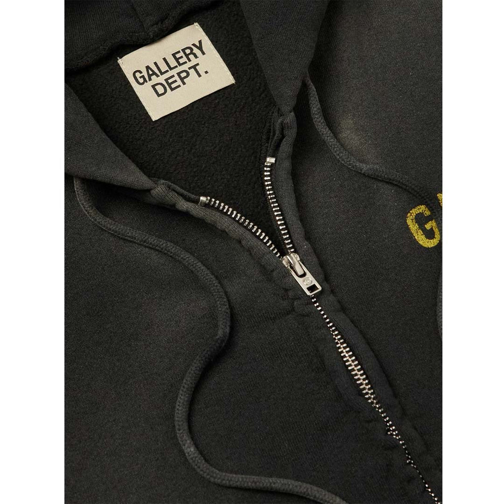 Gallery Dept. Sun Faded Zip Up Hoodie Black