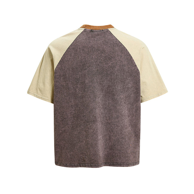 Color-blocked raglan short-sleeved shirt Main Image