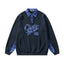 Plaid panel lapel sweatshirt