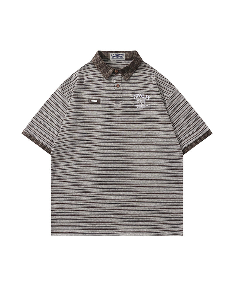 Striped short sleeves