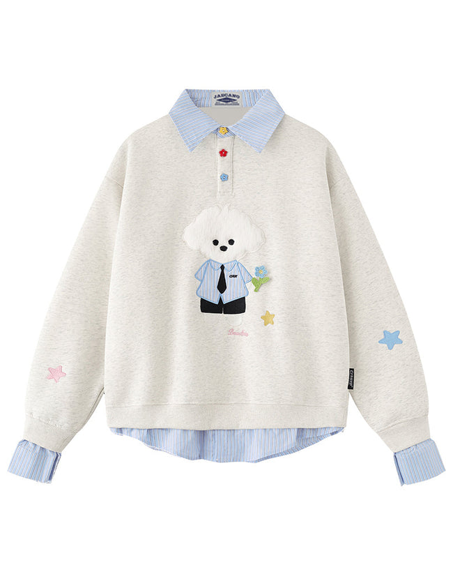 Bear embroidered two-piece sweatshirt Hover Image