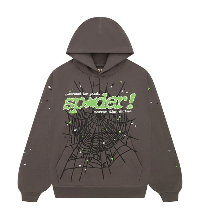 Sp5der Punk V2 Hoodie Slate Grey Hover Image