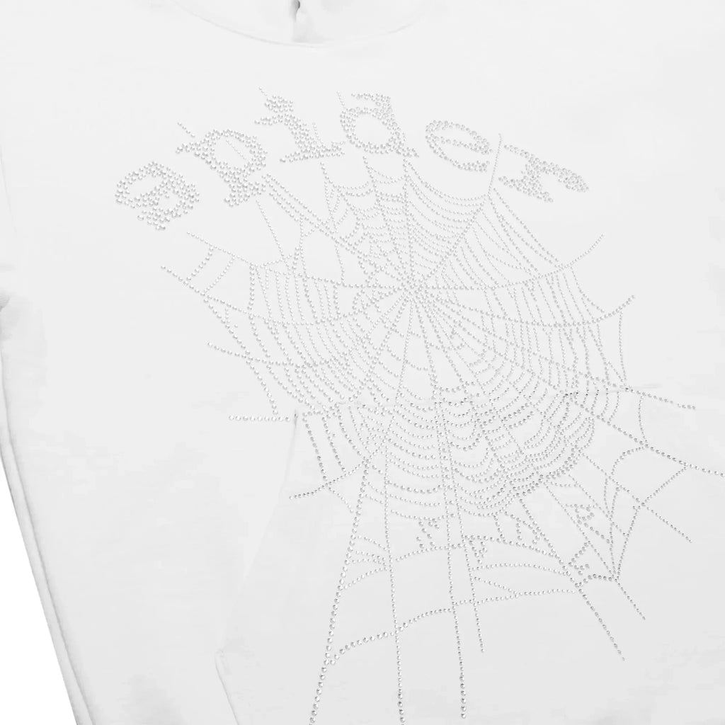 Sp5der Rhinestone Logo Hoodie