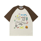 Contrast color cute short sleeves