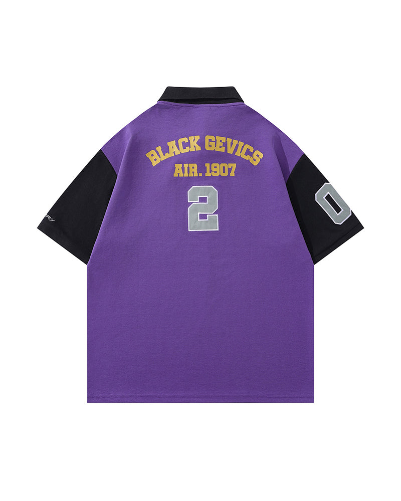 Sports style patchwork short sleeves